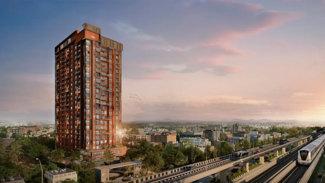 Aerial view of the CKPC Heart of Harmony high-rise tower at Kudlu Gate